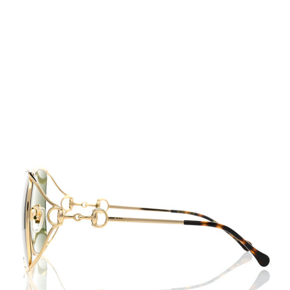 Gucci Horsebit Square Frame Sunglasses GG1020S Gold Green 3 of 8