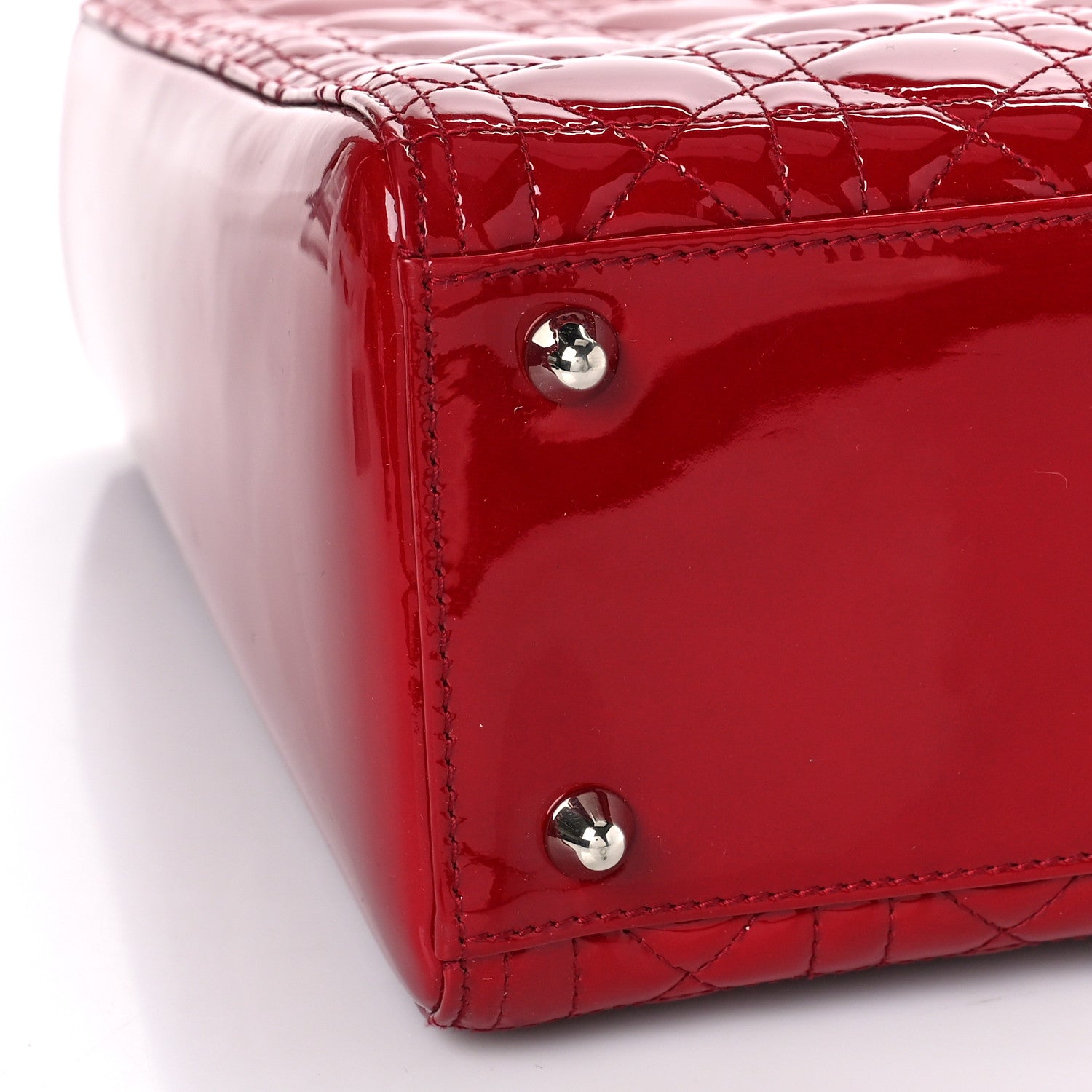Christian Dior Patent Cannage Large Lady Dior Red 7 of 9