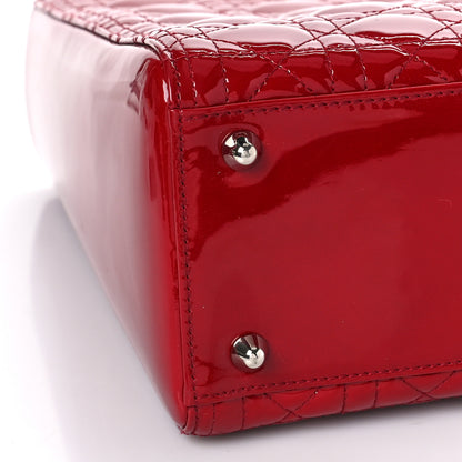 Christian Dior Patent Cannage Large Lady Dior Red 7 of 9