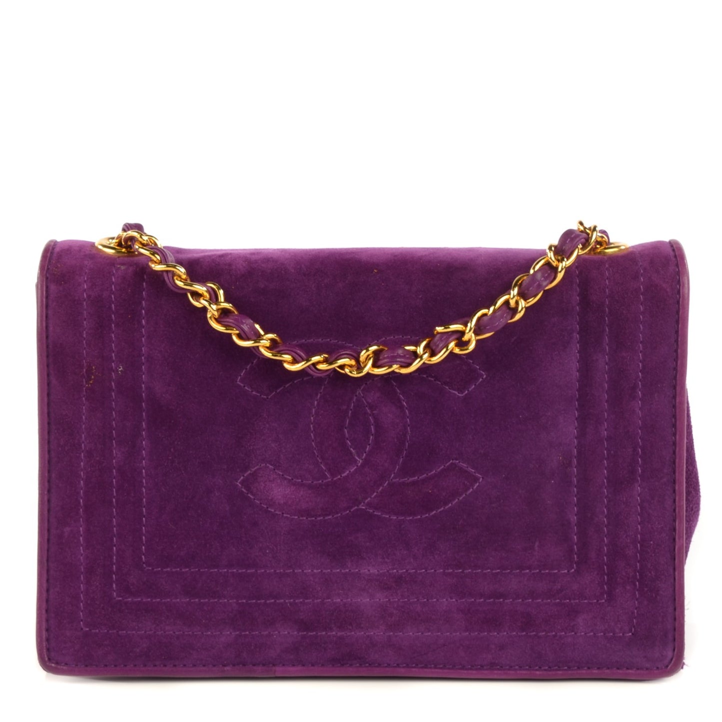Suede Timeless Mini Flap Purple