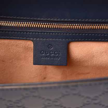 Gucci Guccissima Medium Padlock Shoulder Bag Blue Agata 6 of 18