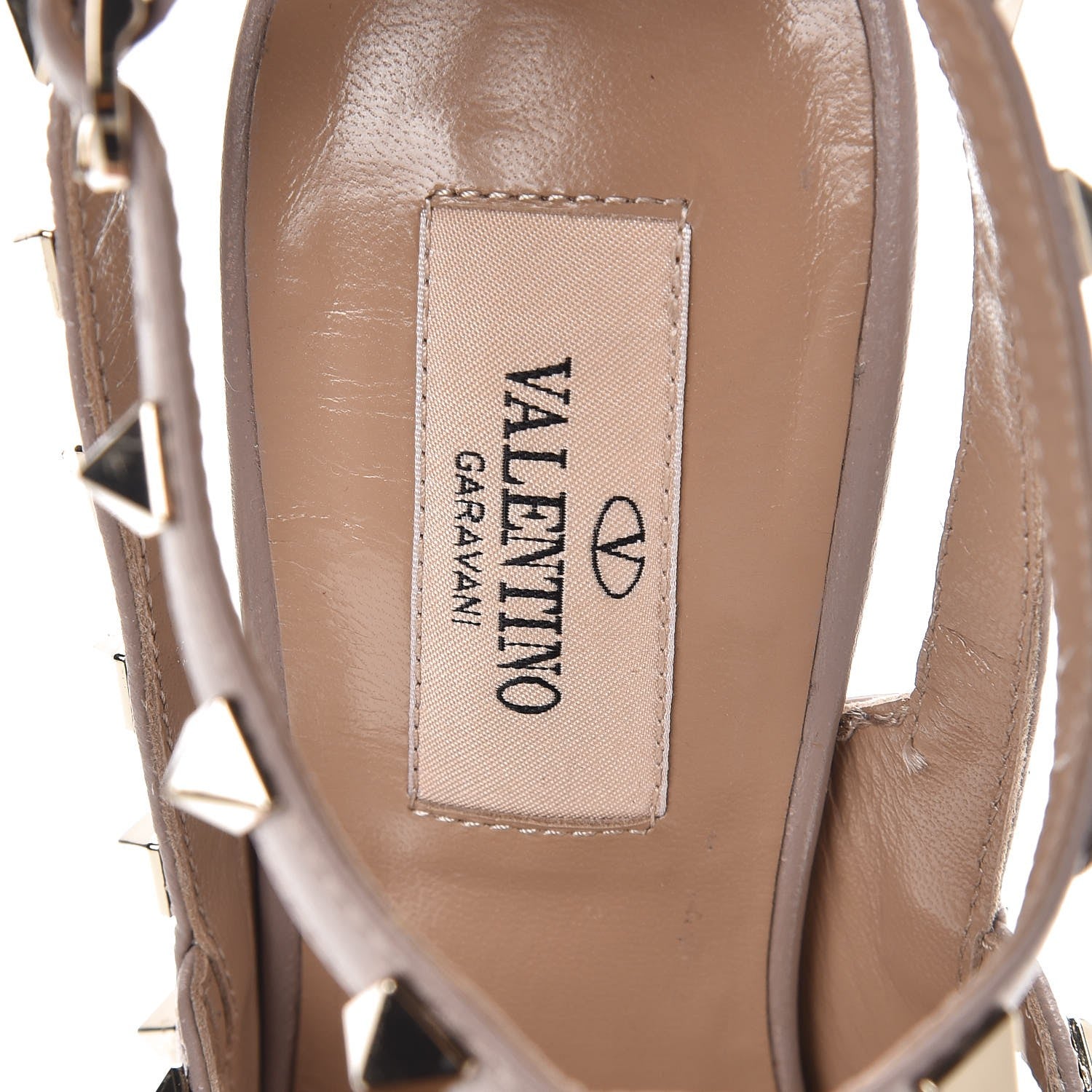 Valentino Garavani Patent Nappa Rockstud Ankle Strap 100mm Pumps 37 Poudre 7 of 8