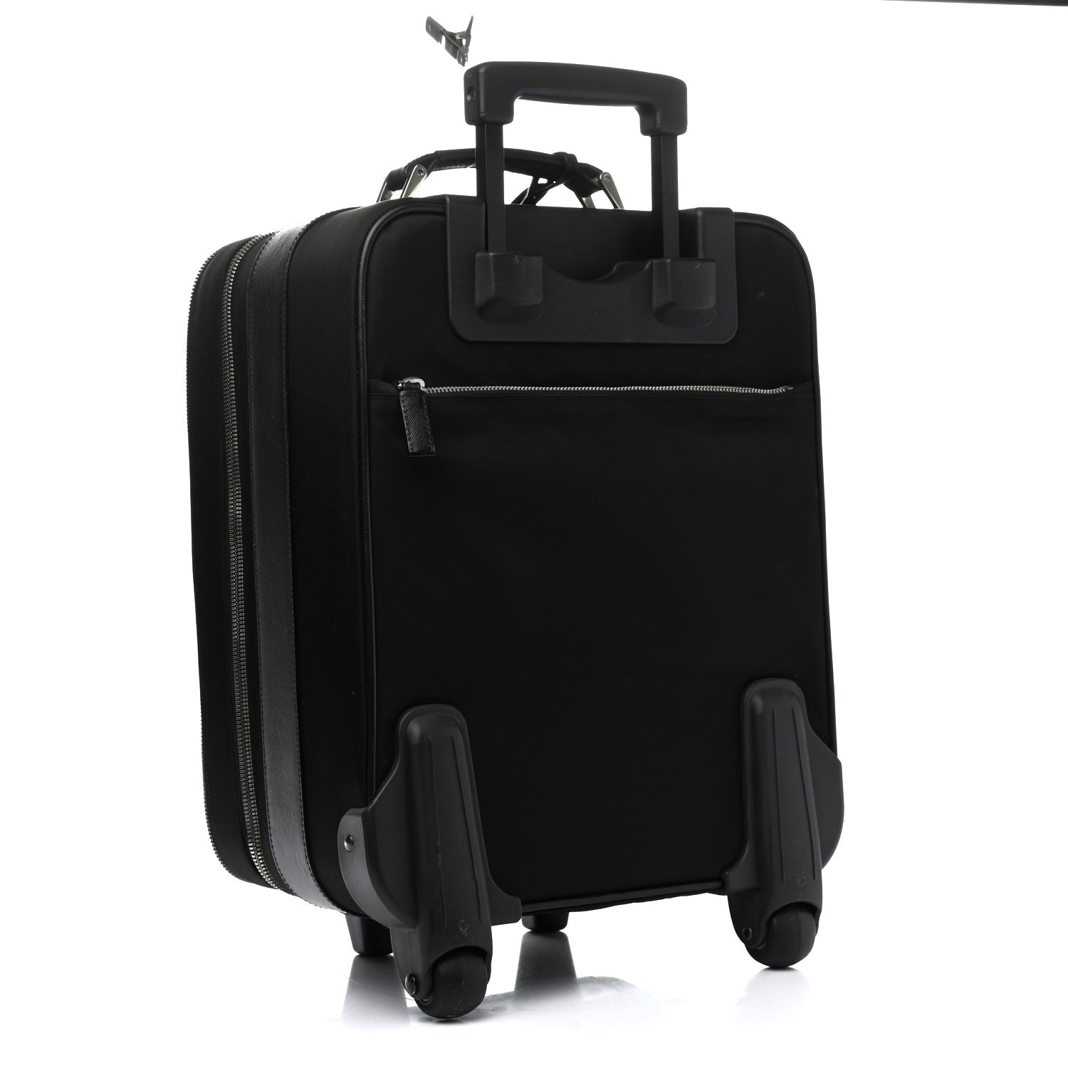 Prada Tessuto Nylon Saffiano Trolley Luggage Black 2 of 13