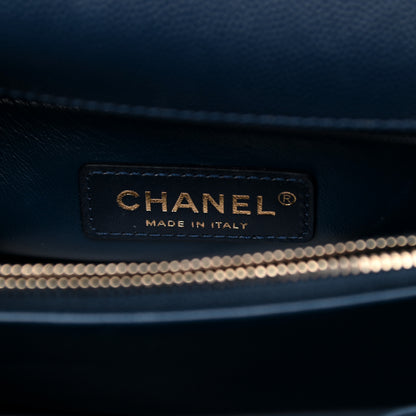 Chanel Caviar Quilted Small Coco Handle Flap Navy 5 of 8