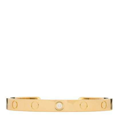 Cartier 18K Yellow Gold 1 Diamond LOVE Cuff Bracelet 16 1 of 3