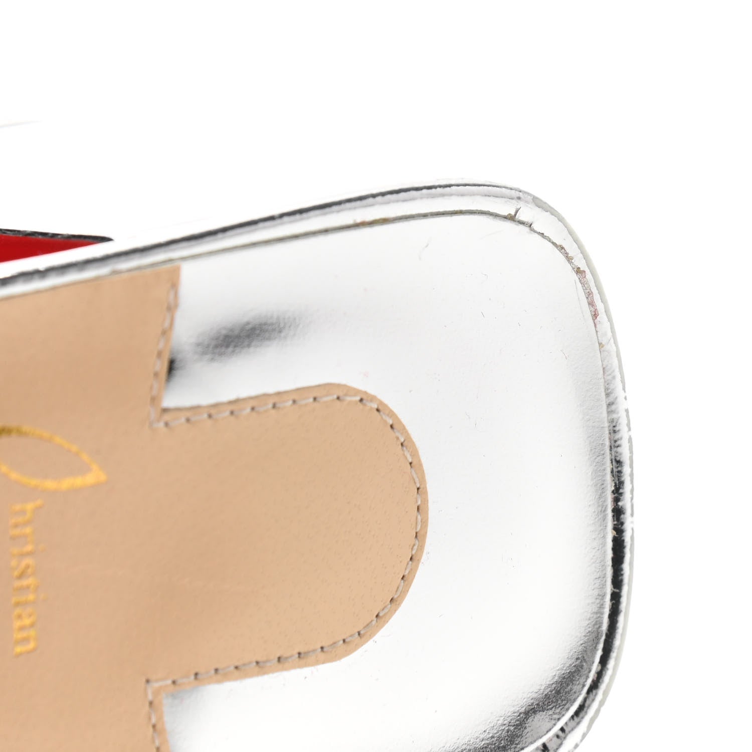 Christian Louboutin Metallic Calfskin Rainbow Arkenmule 55 Slide Sandals 36.5 Silver Multicolor 8 of 9