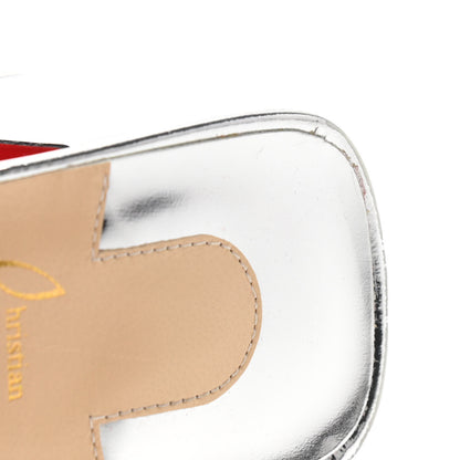Christian Louboutin Metallic Calfskin Rainbow Arkenmule 55 Slide Sandals 36.5 Silver Multicolor 8 of 9