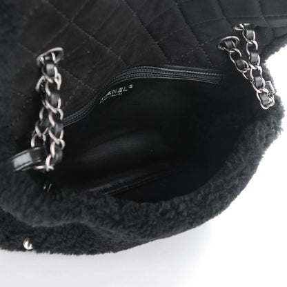 Chanel Shearling Lambskin Pearl Flap Black 6 of 8