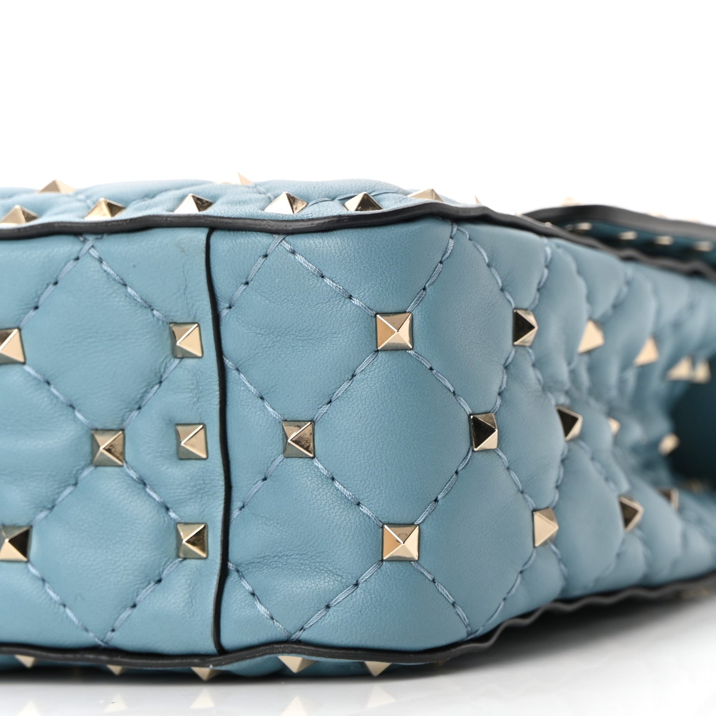 Nappa Medium Rockstud Spike Shoulder Bag Blue