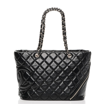 Chanel Aged Calfskin Quilted Large Cotton Club Tote Black 1 of 7