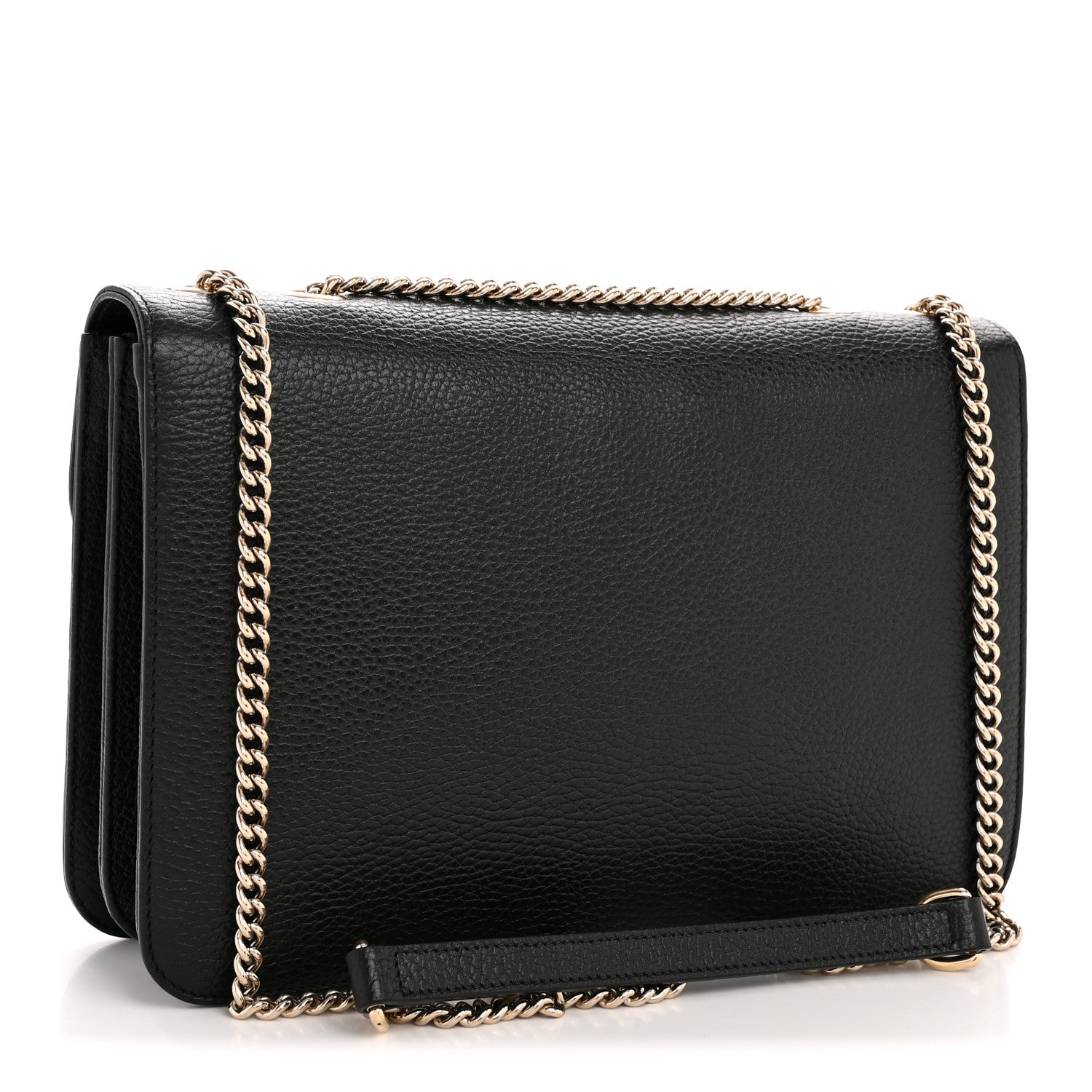Gucci Dollar Calfskin Interlocking G Shoulder Bag Black 3 of 14