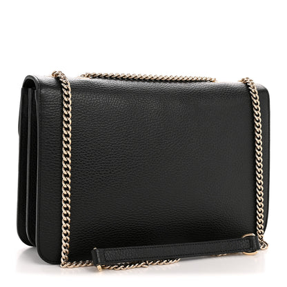 Gucci Dollar Calfskin Interlocking G Shoulder Bag Black 3 of 14