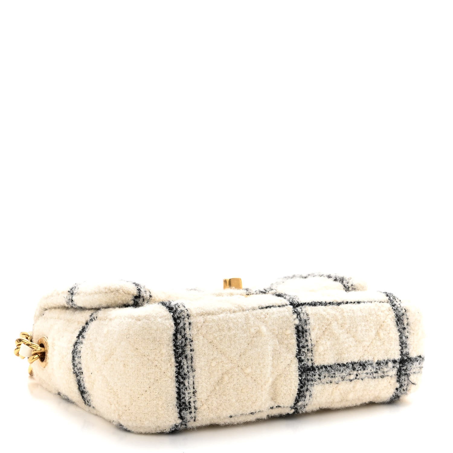 Chanel Wool Tweed Quilted Small Elegant Chain Flap White 4 of 10