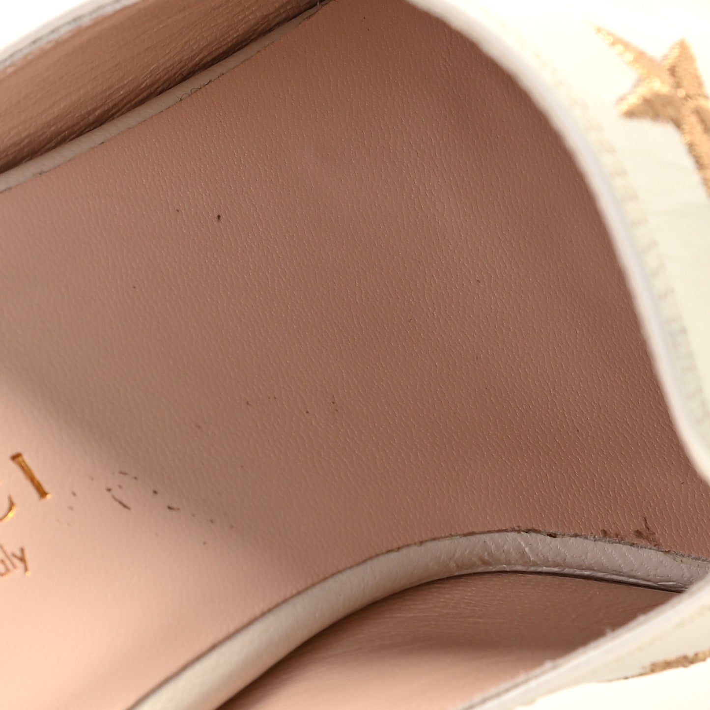 Goatskin Bee Star Embroidered Womens Princetown Slippers 39 Mystic White