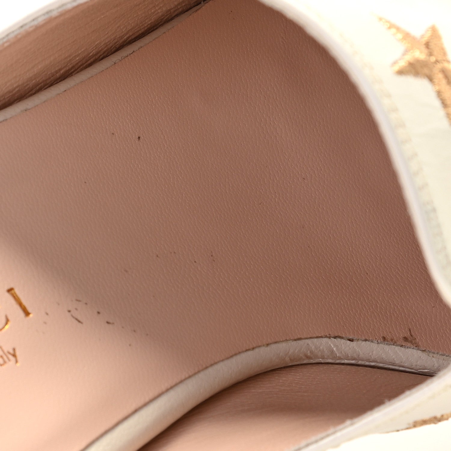 Gucci Goatskin Bee Star Embroidered Womens Princetown Slippers 39 Mystic White 8 of 16
