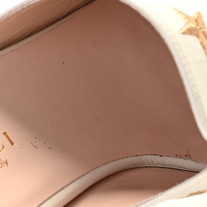Gucci Goatskin Bee Star Embroidered Womens Princetown Slippers 39 Mystic White 8 of 16