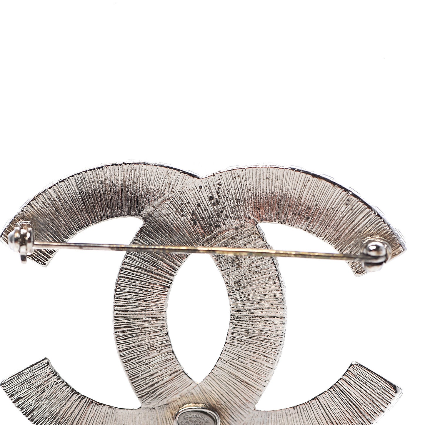 Baguette Crystal CC Brooch Silver