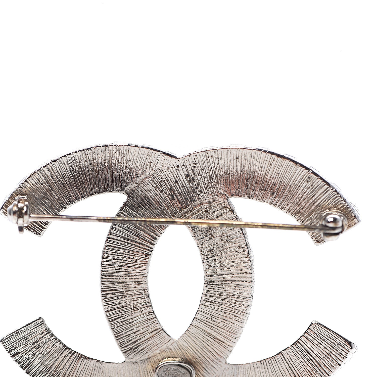 Chanel Baguette Crystal CC Brooch Silver 4 of 5