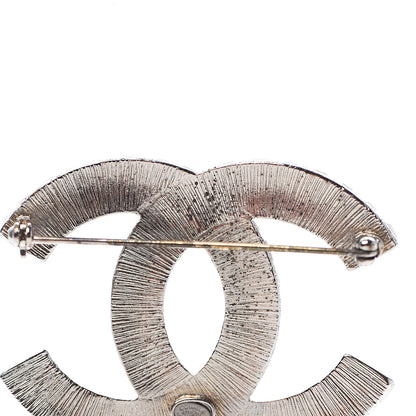 Chanel Baguette Crystal CC Brooch Silver 4 of 5