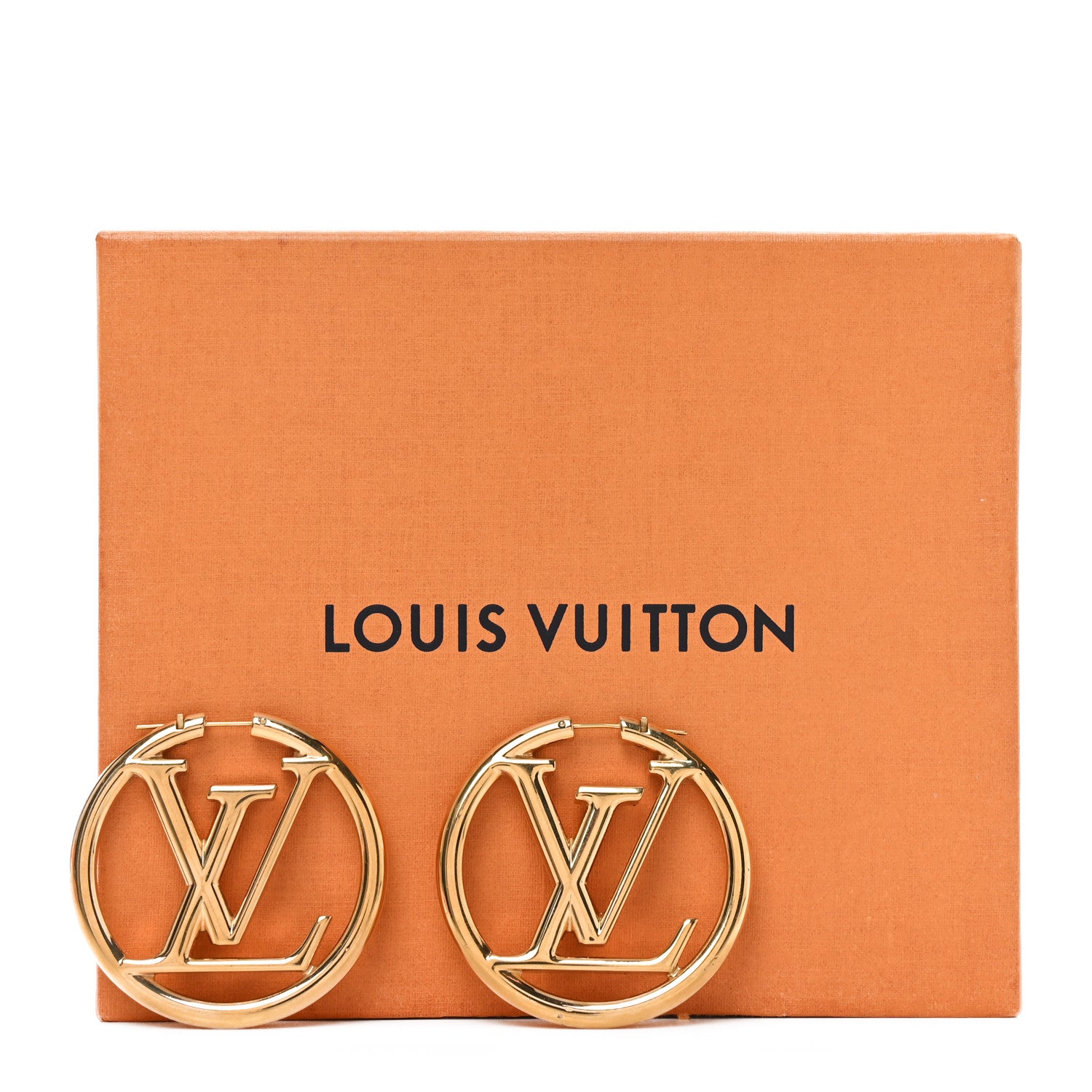 Louis Vuitton Metal Louise Hoop Earrings Gold 5 of 5