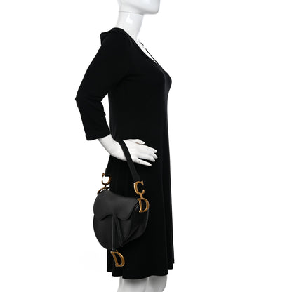 Christian Dior Grained Calfskin Saddle Bag Black 2 of 10