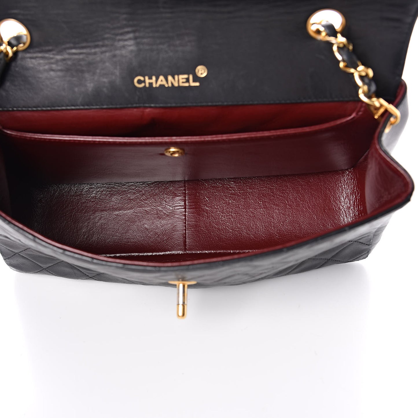 Lambskin Quilted Medium Single Flap Black