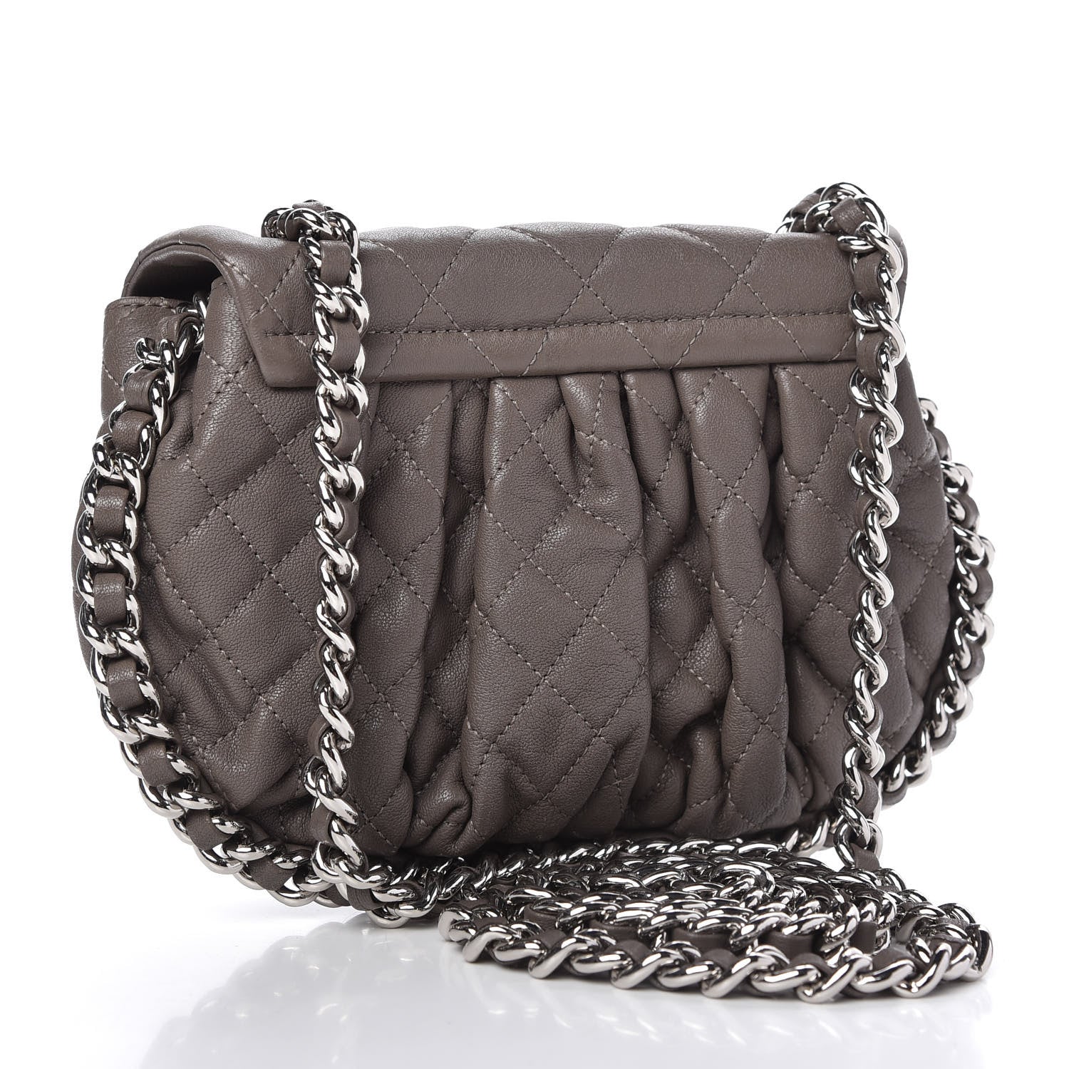 Chanel Washed Lambskin Quilted Mini Chain Around Flap Taupe 3 of 11
