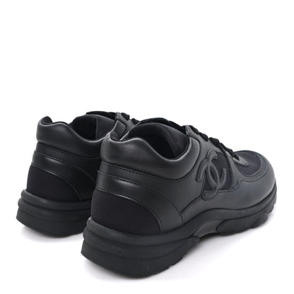 Chanel Lambskin Fabric CC Sneakers 39 Black 5 of 9