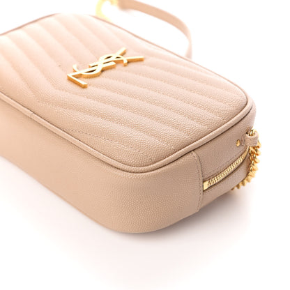 Saint Laurent Grain De Poudre Matelasse Monogram Mini Lou Camera Bag Dark Beige 9 of 9