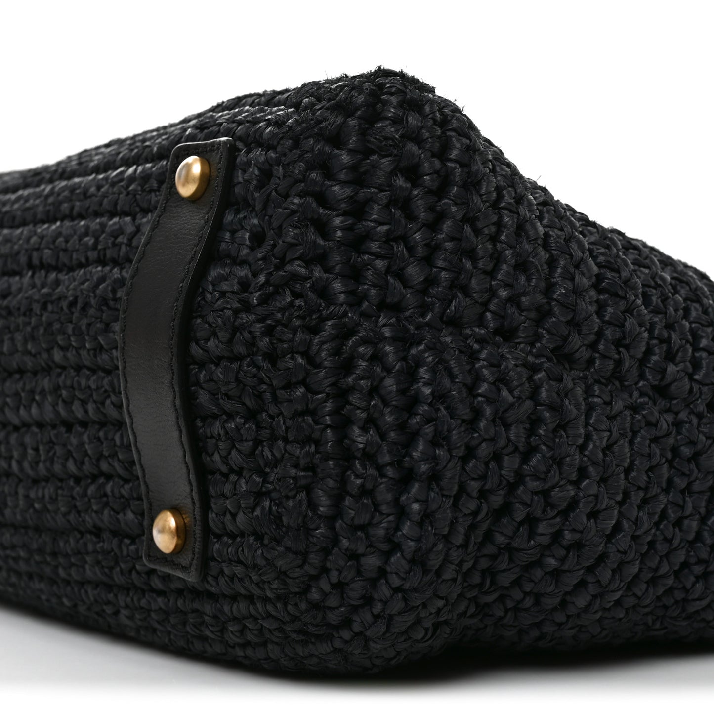 Straw Raffia Tote Black