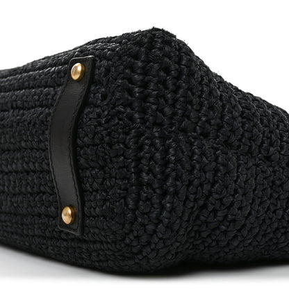 Chanel Straw Raffia Tote Black 10 of 11