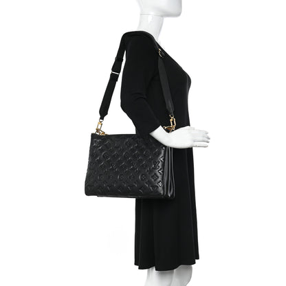 Louis Vuitton Lambskin Embossed Monogram Coussin MM Black 2 of 11