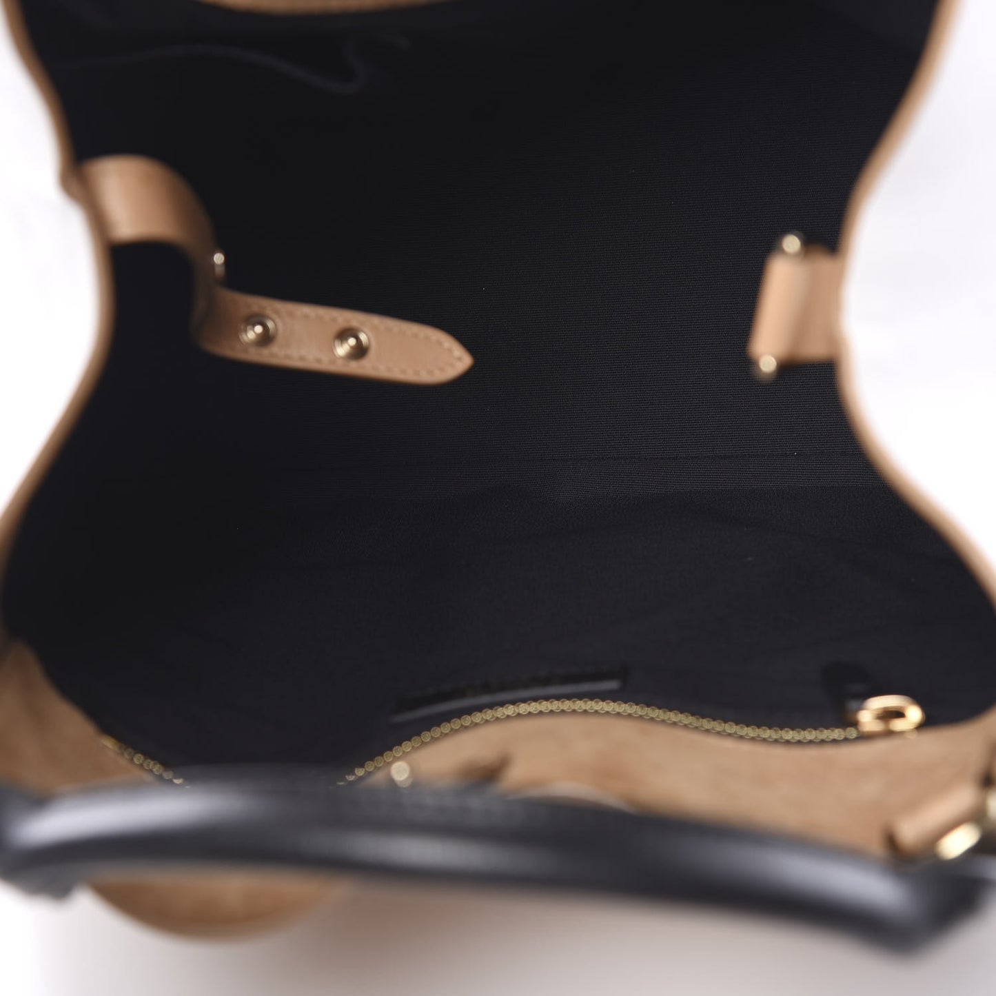 Calfskin Tri-Color Trapeze Bag Beige Black White