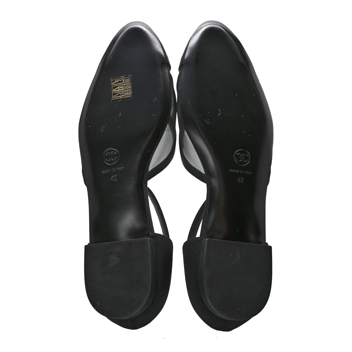 Mesh Grosgrain Cap Toe CC Flats 42 Black