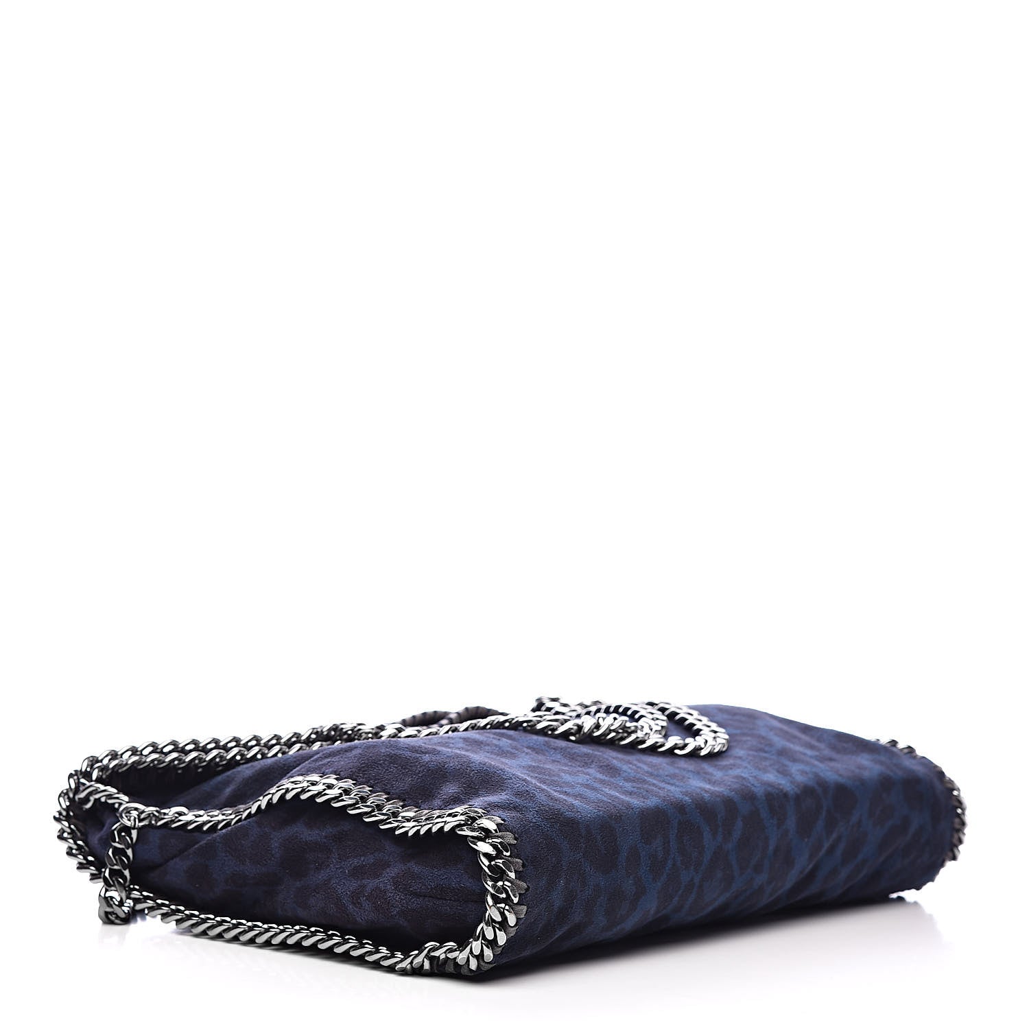 Stella McCartney Shaggy Deer Leopard Print Falabella Fold Over Tote Blue Sapphire 4 of 9