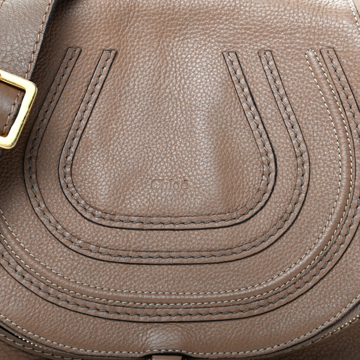 Chloe Calfskin Medium Marcie Round Zip Crossbody Nut 10 of 10