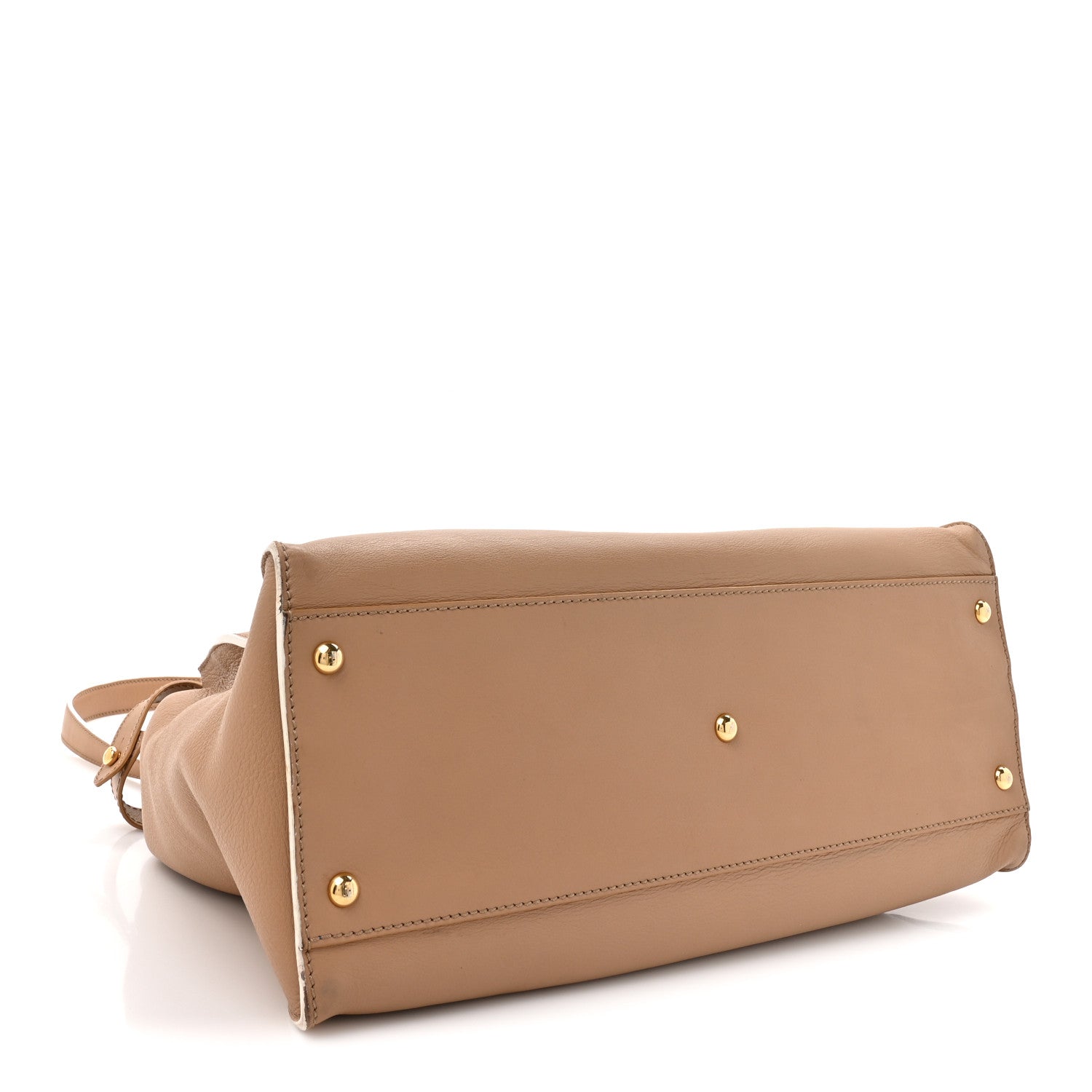 Fendi Vitello Seta Burro Large Peekaboo Iconic Satchel Cuoio Cobalto 4 of 19