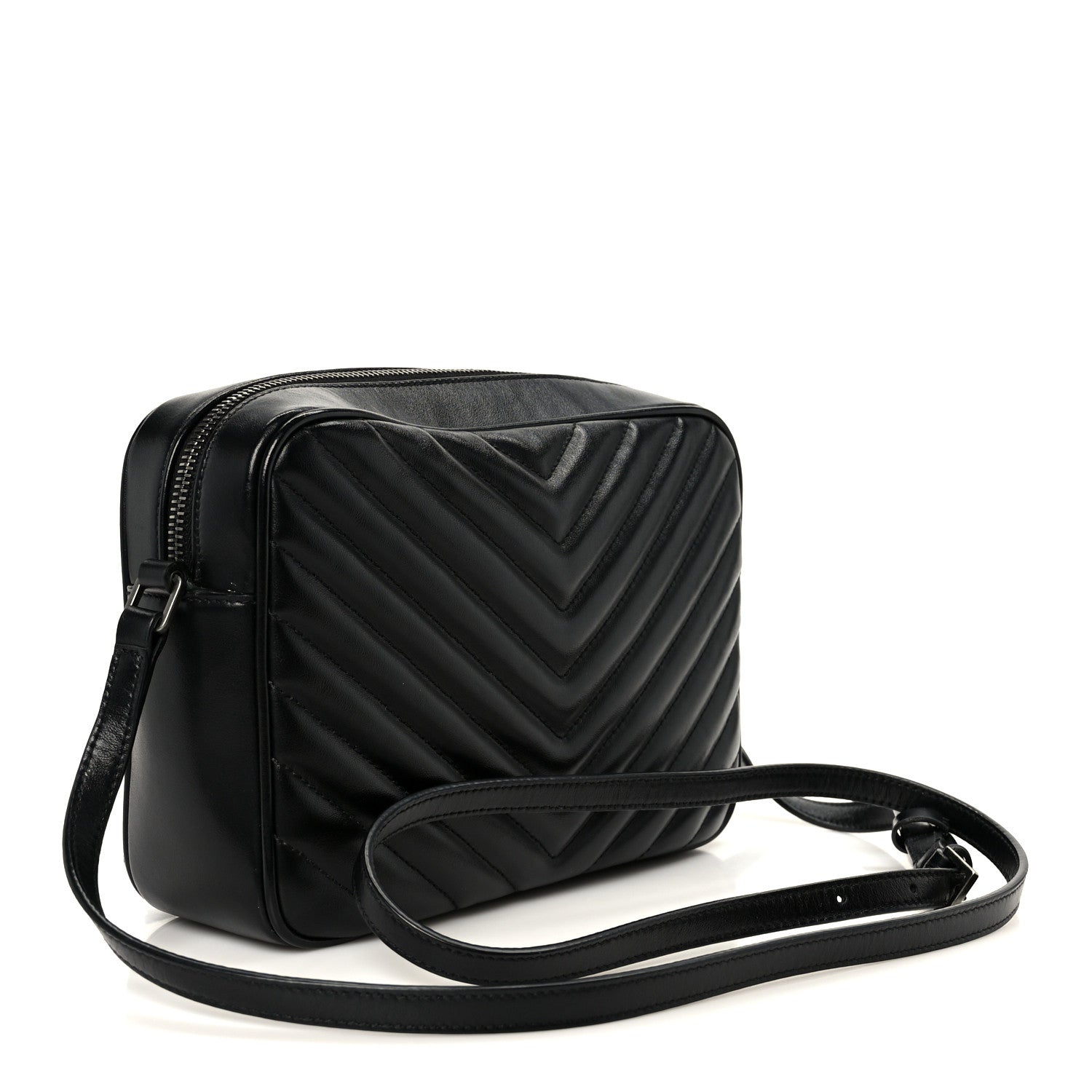 Saint Laurent Calfskin Matelasse Monogram Lou Camera Bag Black 3 of 10