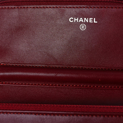 Chanel Patent Quilted Wallet On Chain WOC Red 12 of 12