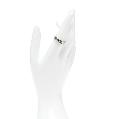 David Yurman Sterling Silver 18K Yellow Gold 6mm X Crossover Ring 53 6.5 2 of 4