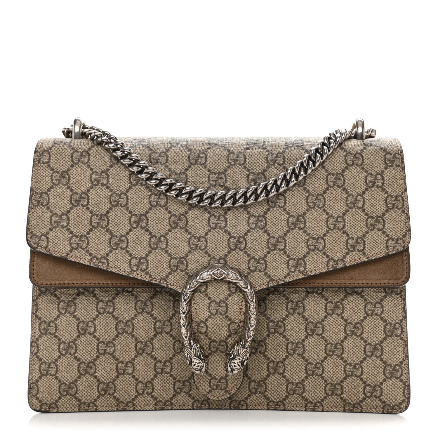 Gucci GG Supreme Monogram Medium Dionysus Shoulder Bag Taupe 1 of 19