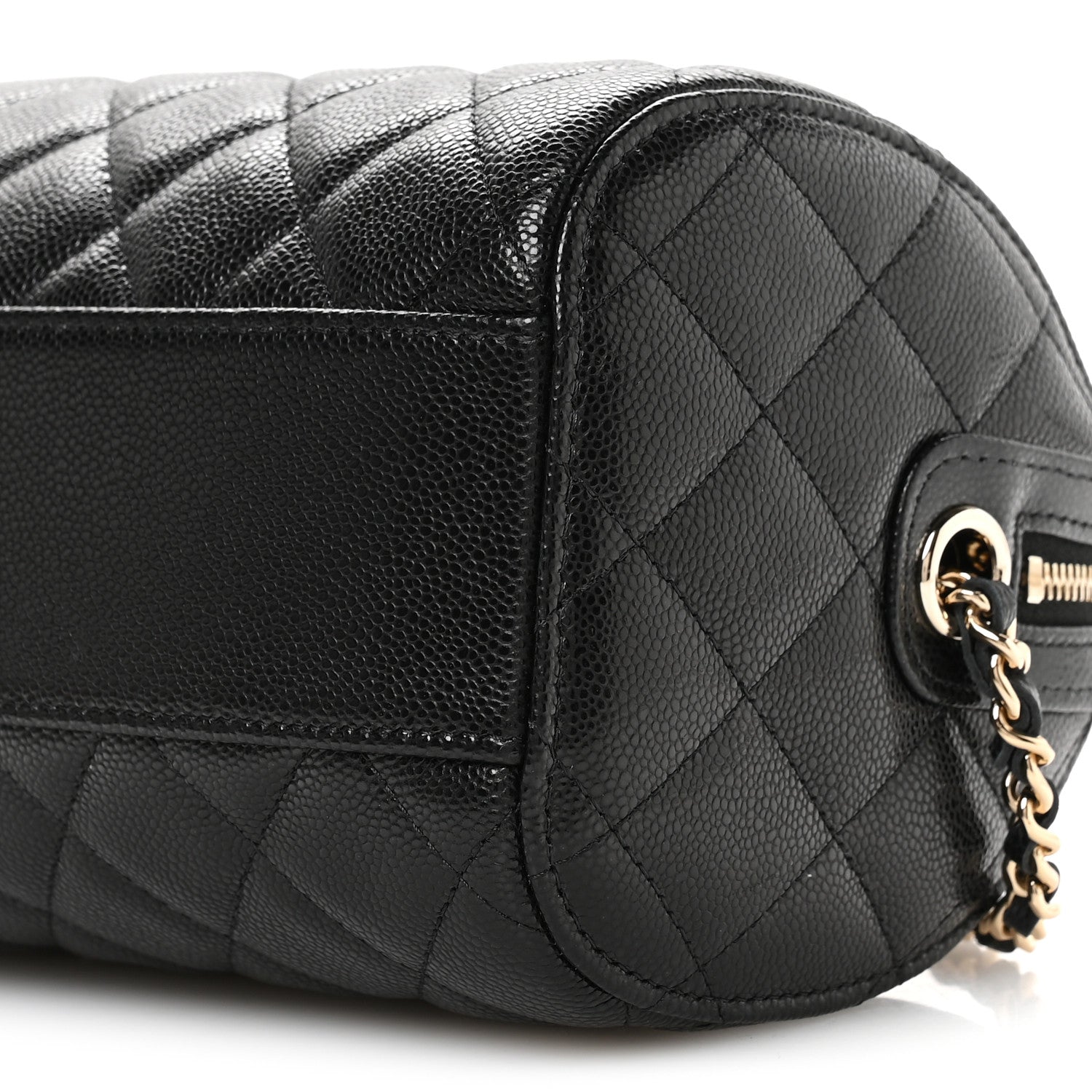 Chanel Caviar Quilted Barrel Clutch With Chain Black 10 of 11