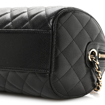 Chanel Caviar Quilted Barrel Clutch With Chain Black 10 of 11