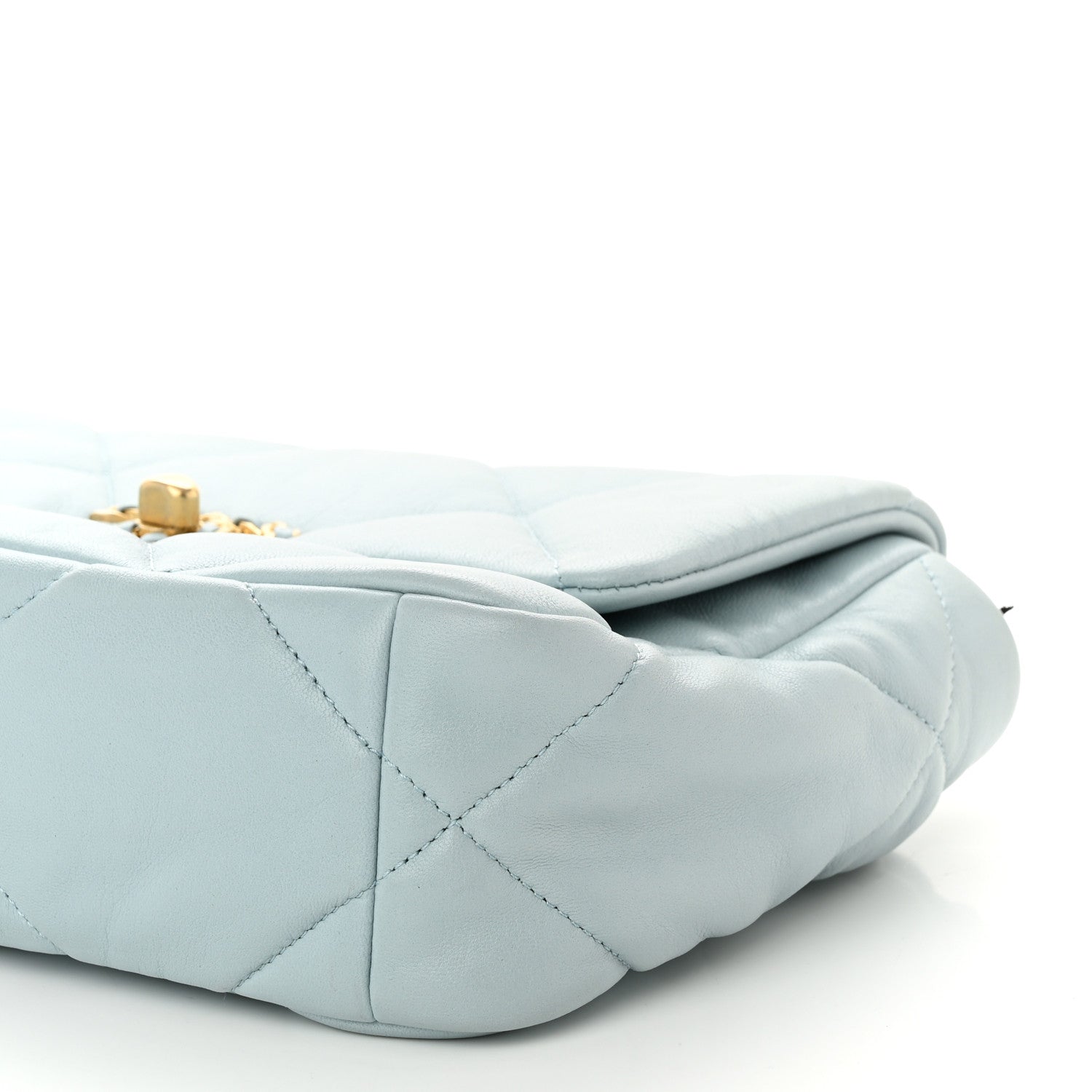 Chanel Lambskin Quilted Medium Chanel 19 Flap Light Blue 10 of 10