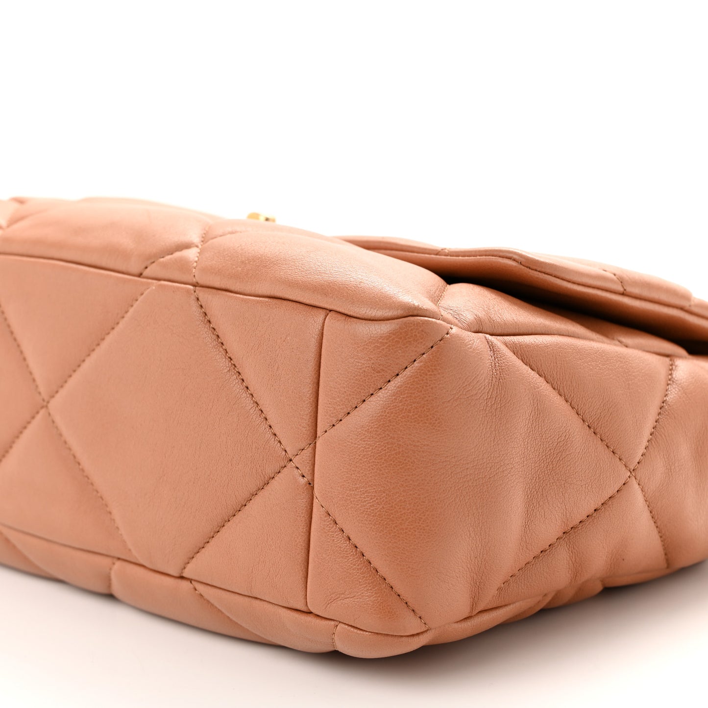 Lambskin Quilted Large Chanel 19 Flap Brown