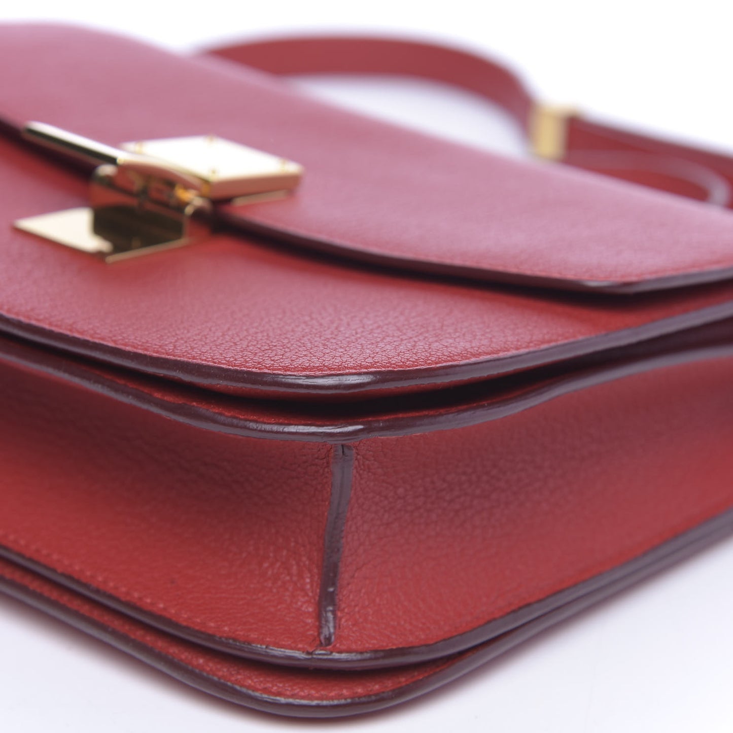 Goatskin Medium Classic Box Flap Bag Carmin