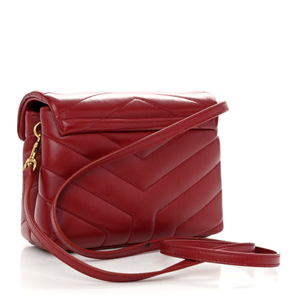 Saint Laurent Calfskin Y Quilted Monogram Toy Loulou Crossbody Bag Rouge 3 of 11