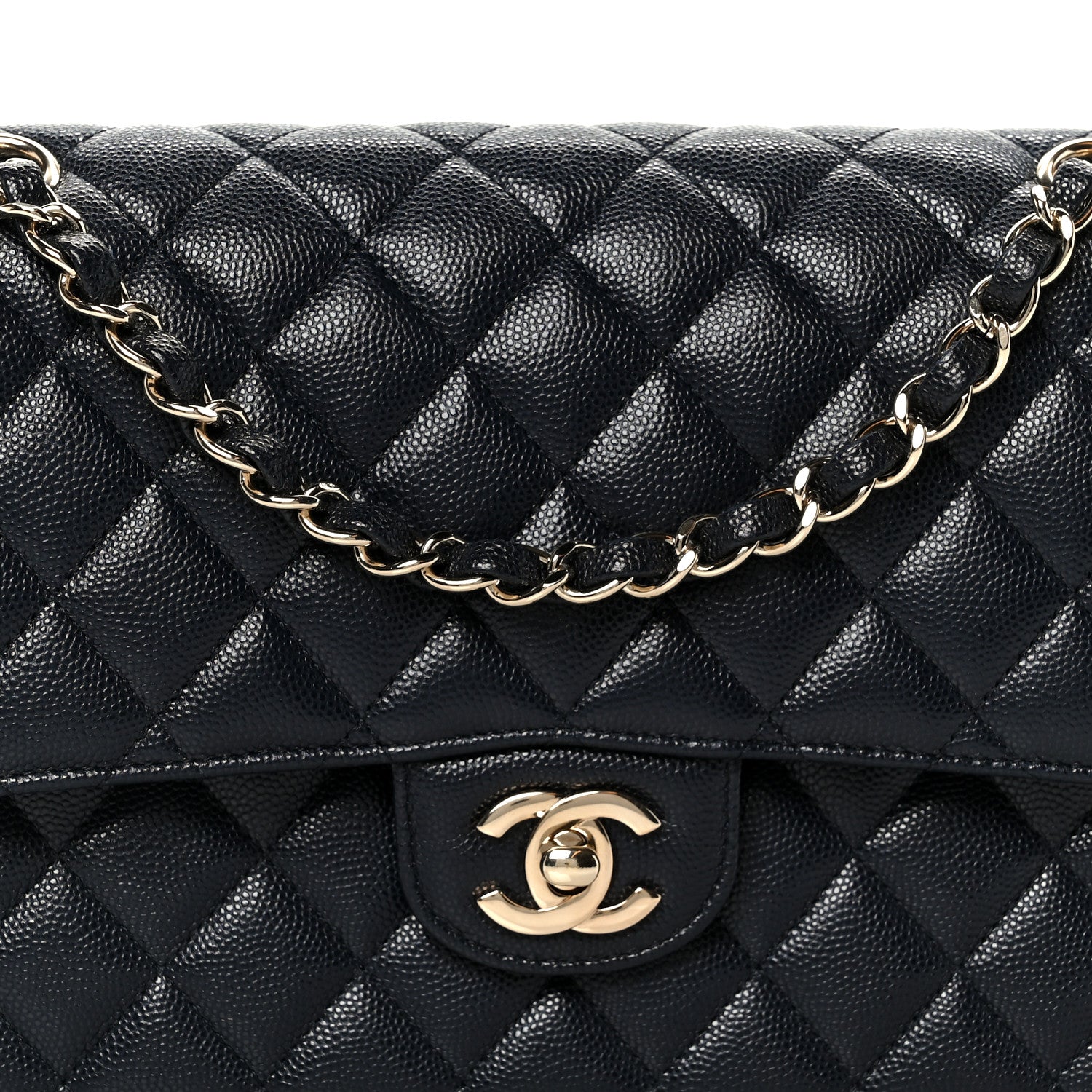 Chanel Caviar Quilted Medium Double Flap Navy 9 of 12