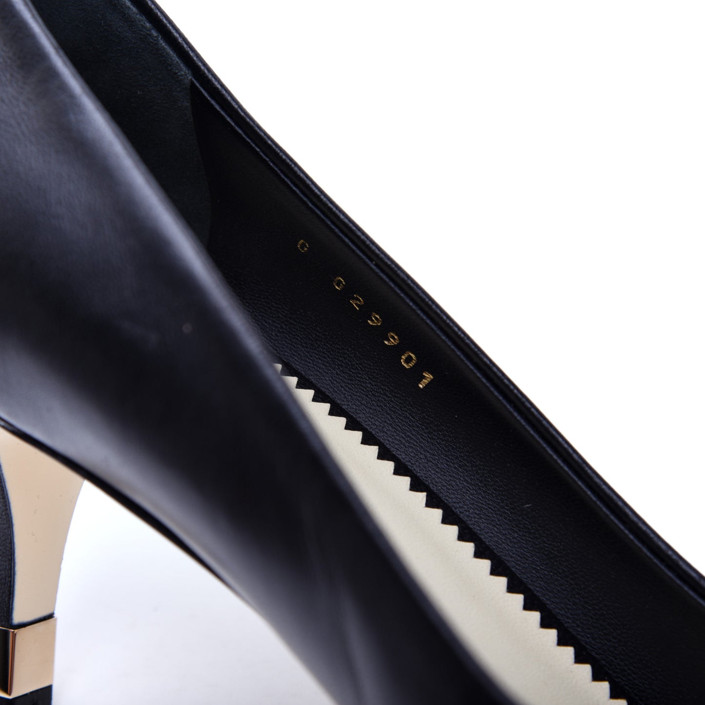 Lambskin CC Cap Toe Kitten Heel Pumps 37.5 Black