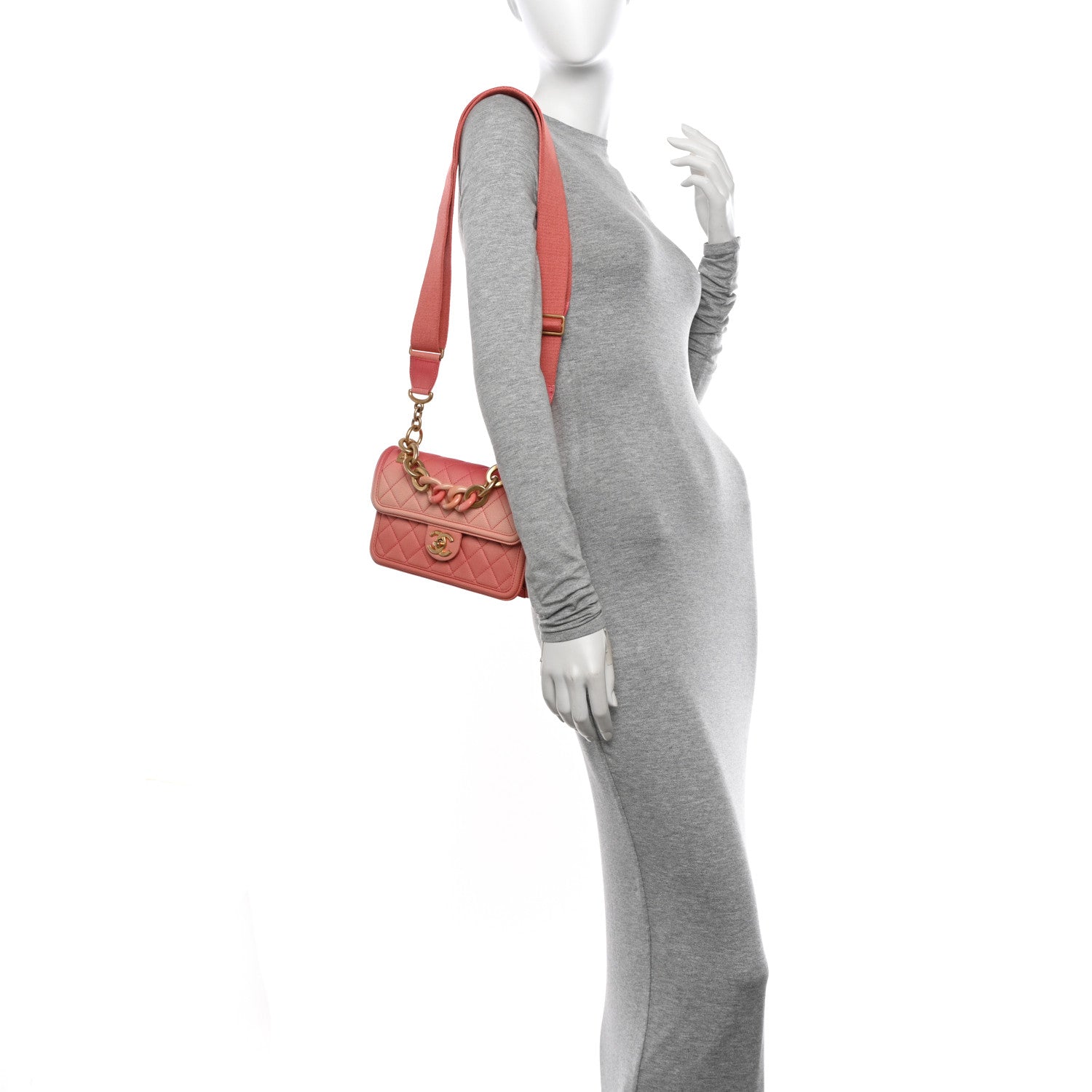 Chanel Caviar Quilted Small Sunset On The Sea Flap Coral 2 of 10
